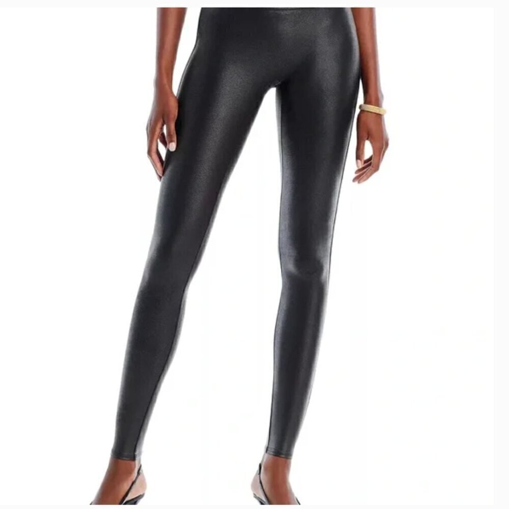 SPANX Faux Leather Black Legging Size Small